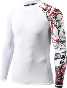 oem unisex long sleeve rash guard bulk order surf <b>swimming</b> <b>shirt</b> stretch spandex fabric moisture control fast shipping service - Product Image 2