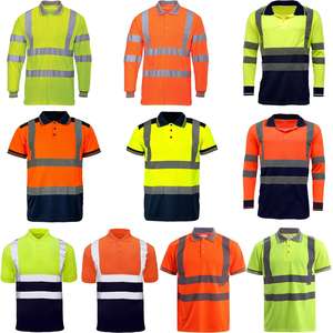 Camisas DE SEGURIDAD reflectantes de alta visibilidad para hombres Uniformes de construcción de manga corta y larga/Stock. - Product Image 1