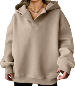 Women's Oversized Hooded Pullover <b>Fleece</b> <b>Sweaters</b> Anti-Wrinkle Winter Fashion with Long Sleeves - Product Image 2