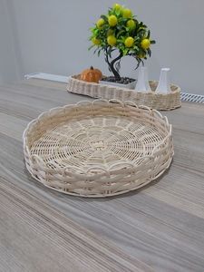 ถาดหวายทรงกลมจานพร้อมจานสำหรับตกแต่งโต๊ะ - Product Image 3