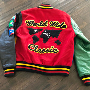 แจ็กเก็ตกราฟิตี้ขนแกะพิมพ์ลายสำหรับฤดูหนาว2025 DCY สำหรับผู้ชายได้รับความนิยมสไตล์เบสบอลทีมตัวแทนมหาวิทยาลัยพร้อมโลโก้ด้านหน้าของผู้ชาย - Product Image 6