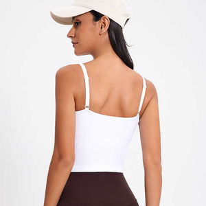 Camiseta sin mangas de yoga elástica ajustada para mujer Camiseta sin mangas personalizada de alta calidad transpirable para mujer - Product Image 6