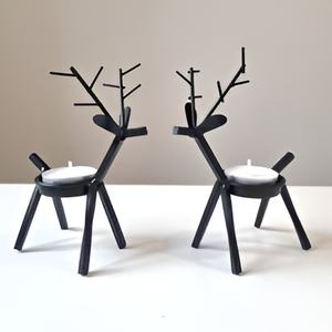 Modern Style Christmas 2024 Metal T <b>Candle</b> Holder Set With Wooden Marble Base Home Festival Decoration <b>Candle</b> <b>Tea</b> <b>Light</b> Holder - Product Image 6