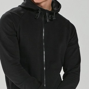 เสื้อฮู้ดแบบมีซิปสำหรับผู้ชาย2026สีพื้นและระบายอากาศได้ดีปรับแต่งได้ - Product Image 4