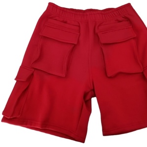 100% coton bio hommes Cargo Shorts respirant élégant coupe ample été Streetwear décontracté taille élastique toile matériel - Product Image 1