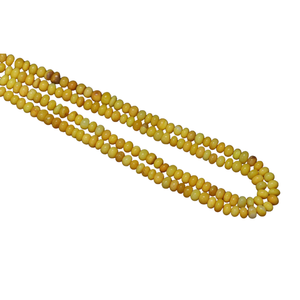 ลูกปัดโอปอลสีเหลืองมัสตาร์ดทรงรอนเดล เกรด AAA ขนาด 6-8 มม. ลูกปัดพลอยเรียบ - Product Image 4