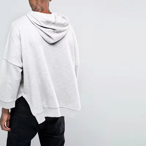 360g French Terry Streetwear de haute qualité pull à capuche fendu bas Boxy surdimensionné sweat à capuche personnalisé hommes - Product Image 3
