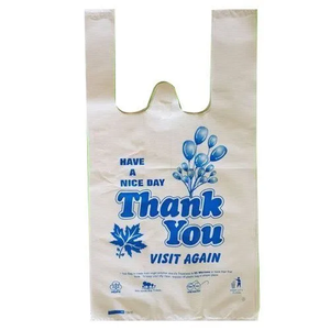 Bolsas de plástico de HDPE/LDPE reciclables al por mayor de alta calidad bolsas de camiseta termoselladas con logotipo personalizado para supermercado - Product Image 1