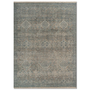 Viscaya Ivory Hand Knotted Wool <b>Rugs</b> Geometric Tabriz Style for Teen Living Room or Bedroom 10mm <b>Thickness</b>-EA-1533 - Product Image 1