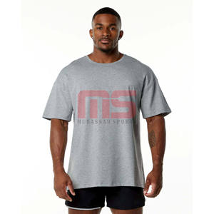 Custom 100% Cotton Loose Fit Short Sleeve <b>T</b>-<b>Shirt</b> For <b>Men</b> Crewneck High Street Style Gym Wear Fashion Summer Top - Product Image 4