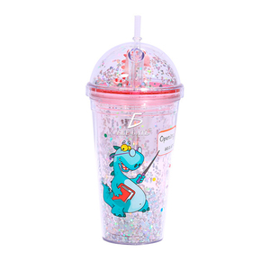 Bottiglia in Plastica Riutilizzabile a Forma di Dinosauro da 600ml per Bambini, con Design Accattivante, Accessorio per Bere Direttamente e Corda per il Ritorno a Scuola - Product Image 1