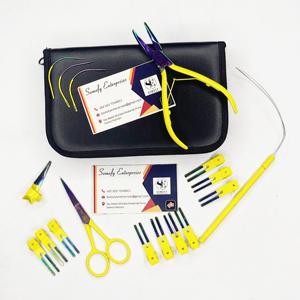 Kit de herramientas para extensiones de cabello amarillo de alta calidad, superventas de 2025, Kits de extensiones de cabello de acero inoxidable sostenible, estuche - Product Image 1