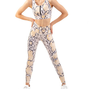 Conjunto de Yoga para mujer de calidad superior más vendido elegante personalizado con cintura elástica patrón sólido transpirable - Product Image 1