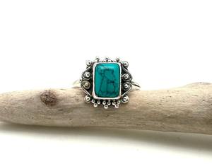 Trending 925 Sterling Silver <b>Turquoise</b> Gemstone <b>Ring</b> Jewelry Handmade Silver Boho Style <b>Ring</b> Jewelry For Women Gift For Girls - Product Image 2