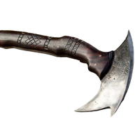 Hache tactique portable multi-usage de qualité industrielle pour l'extérieur, hache de combat, marteau, manche en bois naturel, acier inoxydable