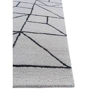 Contour Grey <b>Black</b> Hand Tufted Wool Viscose <b>Rug</b> Geometric Pattern for Home Large Rectangle 10mm Handmade for Bedroom Teen TNQ-25 - Product Image 4