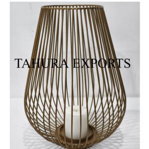 Unique <b>Large</b> <b>Candle</b> Holder Crafted With Artistic Cage Details Adding Eclectic Stylish Flair To Home Office Or Event Decorations - Product Image 2