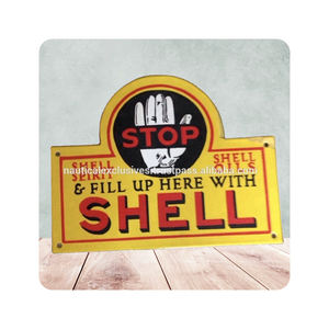 NEXHUB Custom Die Cut Vintage Metal Craft <b>Enamel</b> Signs Retro Tin Home Decoration Outdoor Logo Handmade <b>Sign</b> Board Manufacturer - Product Image 3