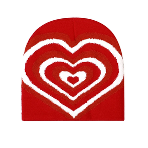 หมวกบีนนี่ทำจากอะคริลิกสำหรับฤดูหนาวทรงหัวใจแบบถัก beanies2025 - Product Image 2
