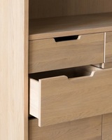 Armoire de cuisine en bois de haute qualité Design moderne et élégant finition de couleur naturelle pour armoire de cuisine d'hôtel à domicile