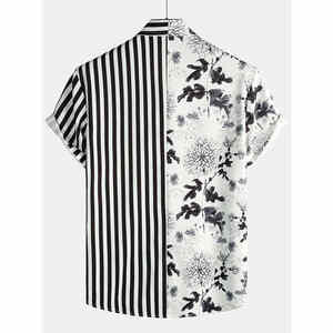 Haute qualité hommes été sergé 100% coton chemises hawaïennes respirant séchage rapide à manches courtes plage vacances vêtements en gros - Product Image 2