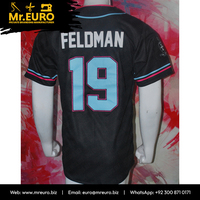 Maillot de baseball noir personnalisé à manches courtes, col en V, fermeture boutonnée, impression par sublimation, Sigma Chi, unisexe, évacuation de l'humidité, coupe ample