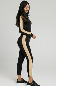 Fabricante al por mayor de alta calidad de terciopelo personalizado Zip Hoodie Joggers de dos piezas de terciopelo chándal de las mujeres - Product Image 4