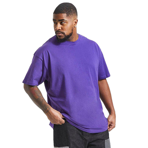 Camiseta de talla grande de alta calidad para hombre, Camiseta lisa de algodón 100% de manga corta con cuello redondo y estampado hinchado personalizado para hombre - Product Image 3