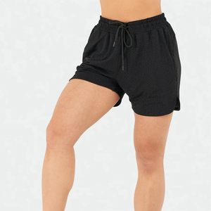 Pantalones cortos deportivos para mujer, pantalones cortos de malla para entrenamiento de Yoga, pantalones cortos de algodón con forro de malla elásticos duraderos para mujer, pantalones cortos de malla de nuevo diseño - Product Image 1