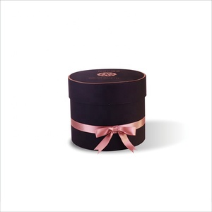 black cardboard cylinder packaging paper tube packaging ribbon luxury tube <b>packing</b> with <b>box</b> - Product Image 4