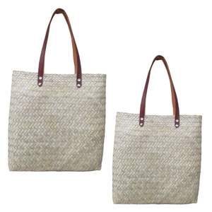 Handwoven Pandan Goodie Bag Mango de cuero de imitación, ideal para seminarios y eventos - Product Image 2