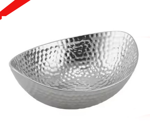 Cuenco para servir de metal de forma redonda con acabado plateado y aspecto elegante para utensilios de cocina - Product Image 4