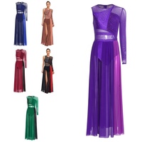 Robe de danse lyrique pour femmes, costumes de danse lyrique personnalisés, tenue de danse de compétition, vêtements de danse latine en gros