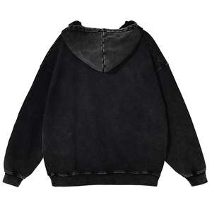 Sweats à capuche pour hommes couleur unie, couleur unie, vierge, grande taille, poids lourd, 100% basiques, coton mélangé, 2025 lavage à l'acide - Product Image 2