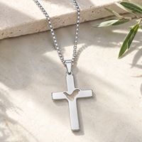 Collier pendentif croix colombe Saint-Esprit ARNAN, plaqué argent, acier inoxydable, bijoux religieux chrétiens tendance, cadeau pour femme