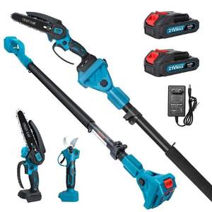 <span class=keywords><strong>Sega</strong></span> a <span class=keywords><strong>Filo</strong></span> per Giardino, <span class=keywords><strong>Sega</strong></span> per Potatura a Batteria al Litio 21V, Motosega Telescopica a Manico Lungo, Cesoie da Potatura per Giardino - Product Image 2