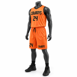 Uniforme de Baloncesto Personalizado para Hombre, Naranja, Transpirable, de Malla, Sublimado, Pantalones Cortos Deportivos para Equipo, Diseño de Verano OEM - Product Image 5