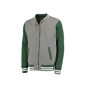 Chaqueta de invierno elegante de alta calidad para hombre, cuerpo de lana de cuero genuino, Mangas de lona, cuello levantado, diseño universitario de Letterman - Product Image 5