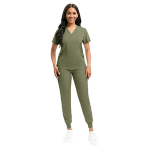 Personalizado Unisex Hospital Uniforme Top Médico Jogger Scrubs con dibujado a mano de impresión de tela tejida - Product Image 5