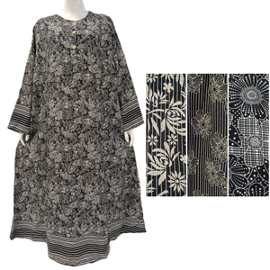 CHYSANTA Robe modeste pour femme Couleur unie avec motif ethnique Abaya Robes musulmanes avec poches Vêtements de prière islamiques pour filles - Product Image 1