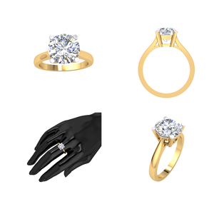 Bague en or massif 14K avec diamants cultivés en laboratoire Cadeau de mariage élégant Bijoux pour les fiançailles et les fêtes des femmes Certifié IGI - Product Image 2
