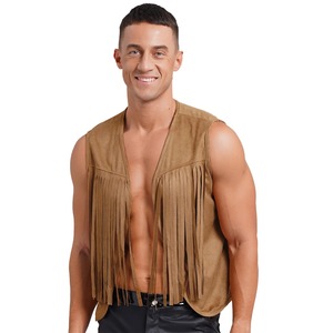 Mens Vintage Short Waistcoat Open Front Loose Leather Tank Top Western <b>Cowboy</b> <b>Vest</b> Coat Waterproof Windproof Winter - Product Image 4