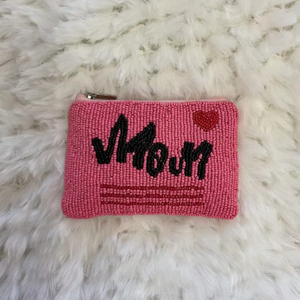 Classic Beaded Coin Purse Pearl and Diamond Beaded <b>Make</b> <b>up</b> <b>Bag</b> Wedding or Party Gift for Her - Product Image 1