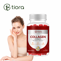 Gummies de collagène Tiora OEM avec biotine, vitamines C et E pour les cheveux, la peau et les ongles, complément éclaircissant pour la peau, marque privée