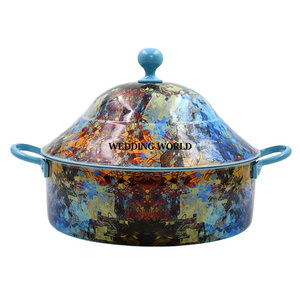 Réchaud alimentaire en métal de forme ronde, finition noire mate, fait à la main, casserole, vente chaude, réchaud alimentaire en métal design - Product Image 3