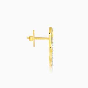 ต่างหูเพชรวงโคจรสีทองสดใส - Product Image 5