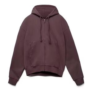 Blank Dropped Shoulder <b>hoodie</b> <b>Men's</b> Box Fitting <b>Burgundy</b> Full Zip Up Hoodies for <b>men</b> wholesale manufacturer custom hoodies - Product Image 5