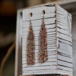 Pendientes de flecos con cuentas de colores hechos a mano, joyería de moda chapada en plata de latón para mujeres y niñas, ropa para fiesta de boda - Product Image 2