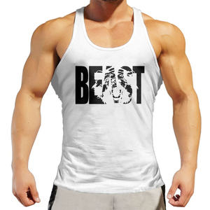 Venta al por mayor de camisetas sin mangas ajustadas con cuello redondo de algodón para hombre logotipo personalizado costilla sin costuras suave transpirable de punto diseño de talla grande - Product Image 5