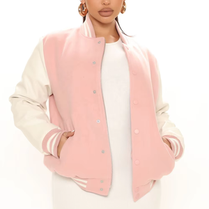 Chaquetas Varsity Personalizadas para Mujer a Precios de Mayoreo, Chaquetas Letterman con Diseño Personalizado, Ropa Deportiva Informal de Felpa, OEM ODM - Product Image 1